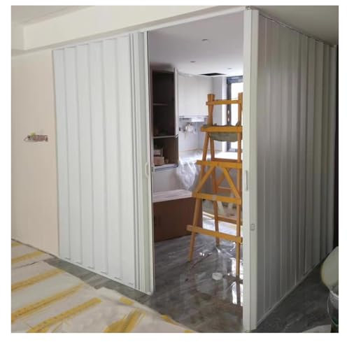 AMUFJJ Porta a Soffietto da Interno Porte Pieghevoli Interne Bianche, Larghezza 135 120 110 100 90 80 70 60 Cm, Porta A Soffietto Temporanea per Dispensa/Armadio(88x88x215cm)