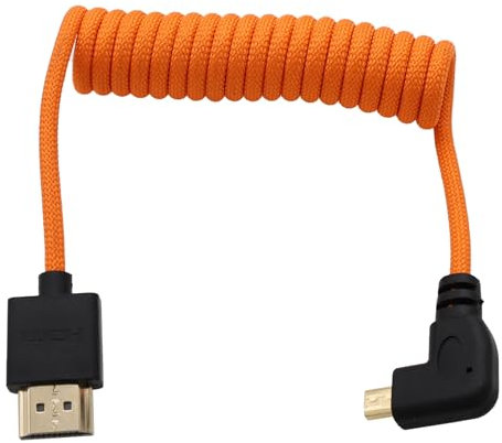 HangTon Câble micro HDMI 4K 8K Ultra HD pour Sony A6700 A7C Canon EOS R5 R7 GH4 X-T30II Z50 Appareil photo ATOMOS Ninja V Portkeys Monitor, type A D HDMI2.1 tressé orange 30 cm