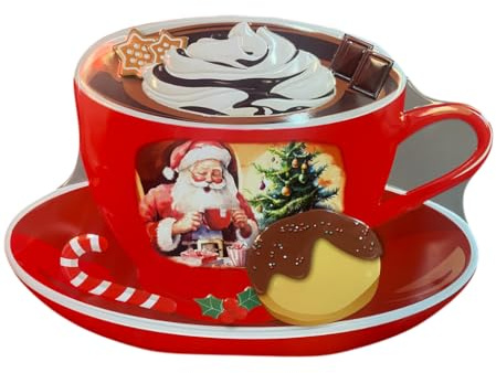 your castle Tin Can in the Shape of a Christmas Mug Cookie Jar Decorative Box Retro Can Very Large, 29 x 21 x 9 cm, Vol.: 3 L