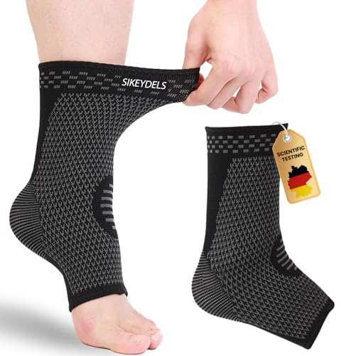 Sikeydels 2 Stück Sprunggelenkbandage,Flexible Ankle Brace,Knöchelbandage für Damen/Männer,Orthopädische Kompressionssocken,Sprunggelenk Bandage für Sport wie Fußball,Fitness und Joggen,L