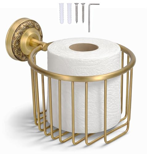 Vintage Toilet Paper Holder,Wall Mounted Toilet Paper Holder Tissue Dispenser Antique Bronze Roll Holder Bath Hand Towel Holder Tissue Paper Holder for Bathroom