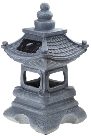 Watreketal Kreative Solar Lampe für Palast, Kunstharz Ornament, verblasst Nicht, Landschaftslicht japanischen Stil, Dekoration für Garten, Hof, Palast Lampe japanischen Stil