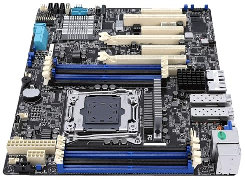 Bewinner Carte Mère Serveur LGA2011-3, Double Ports 10GbE, 8 Emplacements DDR4, 7 PCIe 3.0, U.2 et M.2, ATX pour E5-1600/2600 V3/v4, NAS, AI, Rendu