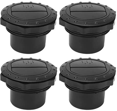 Buachois 4 Piezas Deflector de Salida de Ventilación de Aire Acondicionado para Coche, Aire Ventilación Salida de Omnidireccional Agujero Estilo Perilla Universal para Autocaravanas, Autobuses y Yates