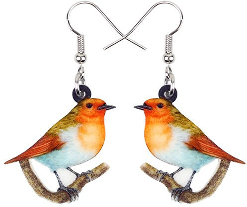 NEWEI Acryl Süß Robin Vogel Ohrringe Mode Schmuck Tropfen Baumeln Charms für Damen Mädchen Kinder Geschenk (Gelb)
