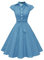 Wedtrend Robe Vintage Rockabilly Rétro Audrey Hepburn 50's 60's Polka Pin Up Swing avec Boutons de cœurWTP10007 BlueWhiteDot XS