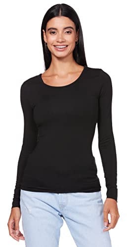 ONLY Damen Onllive Love Life L/S Oneck Top Noos JRS T-Shirt, Schwarz, L EU