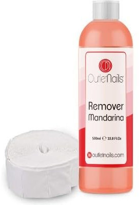 Remover 500ml para retirar Esmaltes Permanentes + 250 Celulosas | Acetona con Olor a Mandarina| Made in Spain