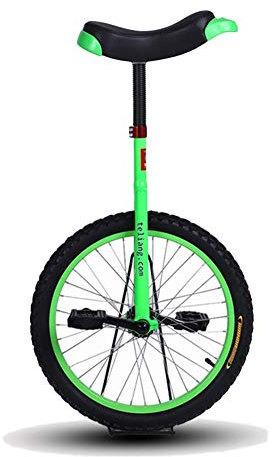HWF Einrad Kinder Einstellbar Einrad 14/ 16 / 18/ 20 Zoll Grün Balance Übung Spaß Fahrrad Fitness für Kinder/Erwachsene, Bestes Geburtstagsgeschenk (Color : Green, Size : 14 Inch Wheel)