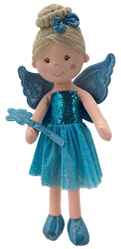 Sweety Toys 13265 Stoffpuppe Fee Plüschtier Prinzessin 60 cm blau