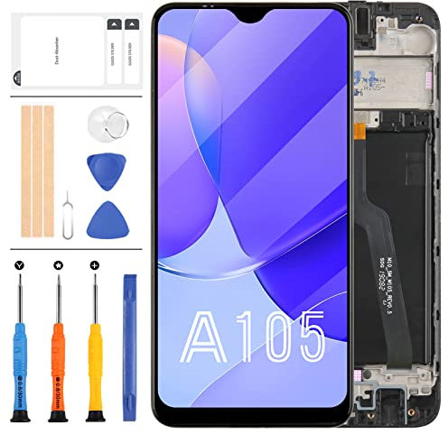 Écran de rechange d'origine pour Samsung Galaxy A10 2019 A105F LCD Screen A105 A105G A105M A105F/DS SM-A105 Kit de réparation de panneau tactile (simple avec cadre)