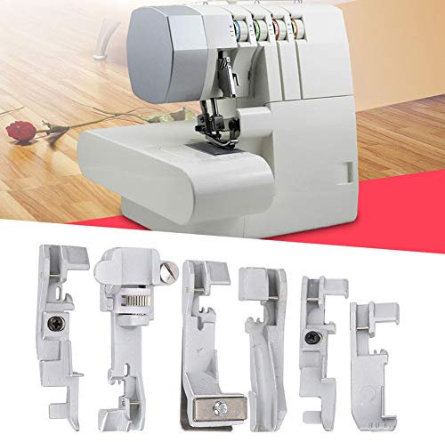Nähfuß Set, Overlock Nähfuß, 6 Stück Nähfuß Set, Nähzubehör für Haushalt Overlock Nähmaschinen Zubehör