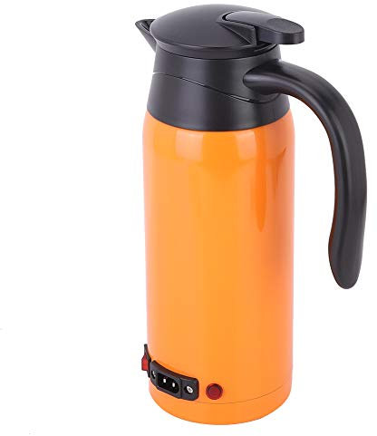Joyzan 800 ml Voiture Bouilloire Électrique 12V/24V Bouilloire Allume Cigare Portable en acier inoxydable Bouilloire de Voyage Chauffe Bouilloire Électrique Tasse Thermos pour Eau Chaude (Orange)
