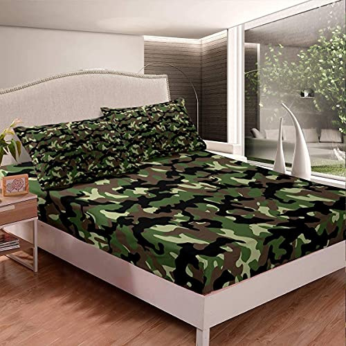 Tarnung Spannbettlaken 90x200cm Kinder Bettlaken Set Inklusive Spannbetttuch 1 Kissenbezug Kein Flachbettlaken