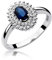 Damen Ring 585 14k Gold Weißgold echt Saphir Edelstein Diamanten Brillanten