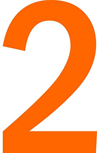 ShirtInStyle Zahlen selbsklebende Aufkleber, 10cm hoch, Haustür, Mülltone, Basteln, Boote, Nummern, Kennzeichen, KFZ, Türen, Spint, Umkleide, Hausnummer, Bootsnummer, ZAHL 2-10cm, orange