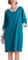 Ekouaer Damen-Bademantel mit Reißverschluss vorne, kurze Ärmel, volle Länge, Hausmantel mit Taschen, Loungewear, Blaugrün, Größe 4XL, Blau Grün, 4X-Large