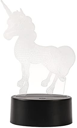 I-TOTAL ® - 3D LED Lampe mit Touchfuß und Fernbedienung Farbwechsel LED Tech Gadget (EINHORN)