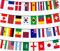 Fußball WM Fahnenkette Flaggenkette 10.5 Meter Wimpelkette 32 Länderflaggen 14 x 21 cm Girlande Dekoration, 2 Stück