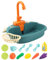 Fregadero de cocina para niños, juguete de simulación, lavavajillas eléctrico, juego de cocina, comida, eléctrico, automático, juego de rol para niños, Azul