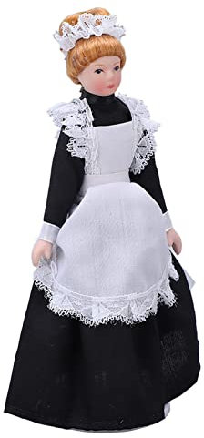 LBEC Mini-Puppenmodell aus Keramik, viktorianische Haushaltspuppe, Miniatur beweglich, Basteln für Puppenhauszubehör