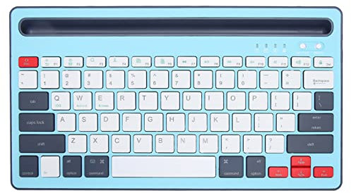 Cuifati Teclado Inalámbrico para iPad, Teclado Ergonómico para Tableta, Teclado de Máquina de Escribir Recargable, Colores de Choque de Patchwork de Moda, Regalo de Teclado (Azul)