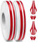 Spurtar Zierstreifen Auto Autofolie, Motorrad Aufkleber Fahrradaufkleber, Autofolie Glänzend Auto Sticker Tuning Außen Deko, 2 Rollen x 9,8 m (Rot)，5mm Streifen + 2.5mm Lücke + 2.5mm Streifen