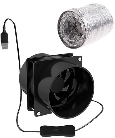 Compact Portable Fume Extractor Fan with Duct Pipe and Ventilation Tube for Kitchen and Bathroom - USB Powered USB Solder Smoke Smoke