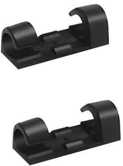 Sticky Cable Tidy Clips Organisers, Self Adhesive Cable Holder, Wall Clips - Black, 60 Counts - Small