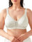 WingsLove Women's Full Coverage Bra Non Padded Comfort Minimiser Bra Wire-Free Bra Plus Size Ivory