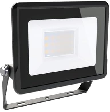 paul russells 10W LED Outdoor Floodlight - 1000LM Bright Security Lights, IP65 Waterproof, Daylight 6500K White, Garden & Outdoor Wall Lights for Garden, Garage Lighting, Warehouse, Energy-Efficient