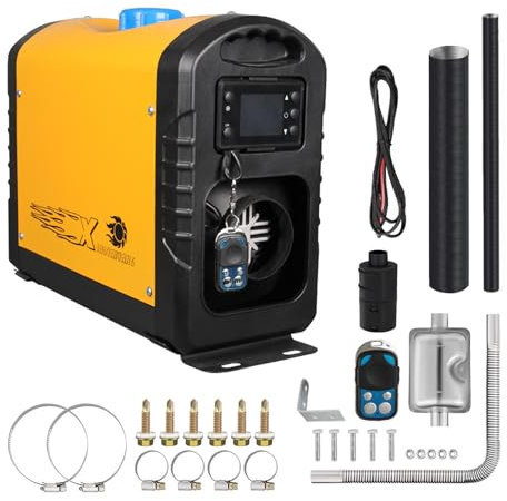 MAAOBR Calentador Diesel 12V 2KW Calentador de Aire Diesel Todo en uno de un Solo Agujero con Mando a Distancia y Monitor LCD para Ruck, Barco, Remolque de Coche, autocaravanas, caravanas