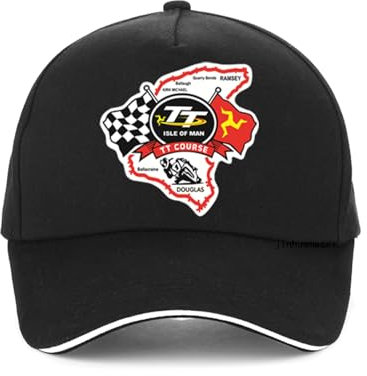 TONFON Baseballkappe Isle of Man T-T Races Männer Baseballkappe Verstellbare Rückenverschluss-Mütze für Motorradmode Sommer