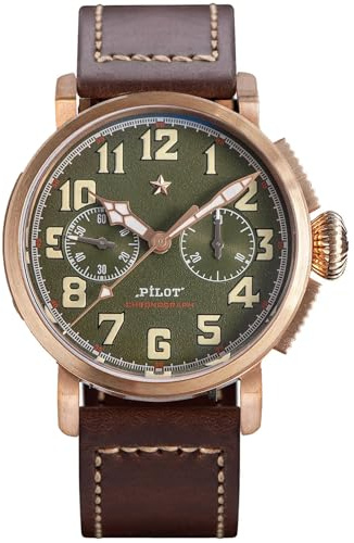 Pilot Master Seagull ST1901 Uhrwerk Saphirglas Herrenuhr 1963 S409.02, bronze, Armband