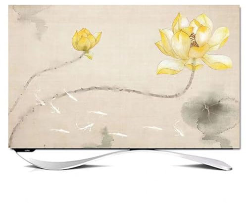 Copertura Per Schermo TV, Copri Tv Da Esterno 32-85 Pollici, TV Tessuto Decor, Copertura Decorativa, Per TV LED LCD Forma Curva Copertura Antipolvere TV Tessuto Decor R,32in(80x50cm)
