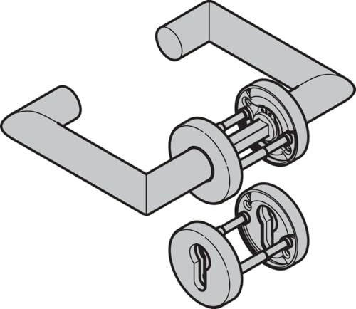 Hörmann Drückergarnitur D-310 (FS) Rosette PZ, Edelstahl