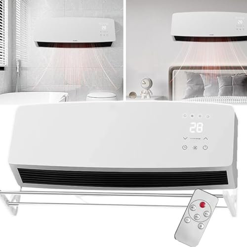 QIeAny Klimaanlage Zum Heizen/Kühlen, Split-Klimaanlage Zur Wandmontage, Fernbedienung/Touch, 6-Stunden-Timer + 3 Temperaturstufen, Wasserdicht, Mit Wäscheständer,A