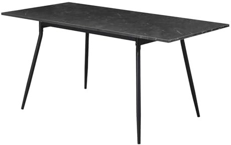 B&D home Esstisch LIO, ausziehbar 120-160 x 80 cm, 4-6 Personen Küchentisch Holztisch mit Metallgestell für Esszimmer, Küche, modern Design, Marmor Optik, 11219-120-FS-MSCH