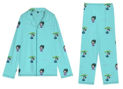 Xinnice The Apothecary Diaries 2er-Pack Pyjama für Damen Herren Anime Maomao/Jinshi Langarm-Pyjamas Hose Cartoon Loungewear und Nachtwäsche