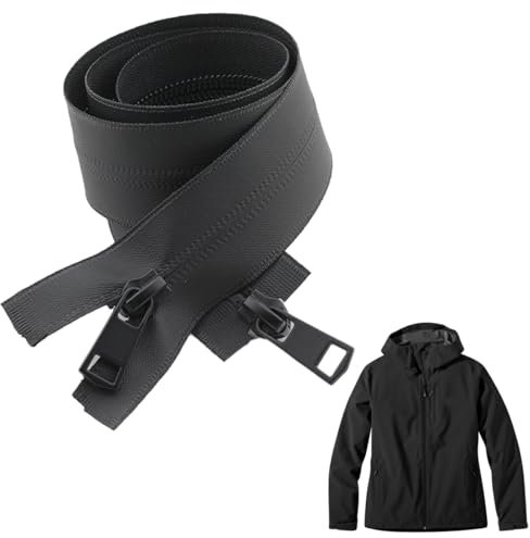 EIROVYA 75 cm wasserdichter Reißverschluss 2 Wege teilbar #5 schwarz Wasserdicht Reißverschlüsse für mantel Jacken, 1 Stück