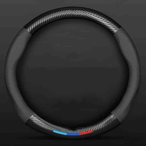 THOMIX Auto Lenkradbezug für BMW 5er M5 E60 E61 F07 F10 F11 F18 F90, LenkradhüLlen rutschfest Atmungsaktive Lenkradschoner Auto Lenkrad Schutzhülle Lenkradschutz Dekoration Zubehör,D