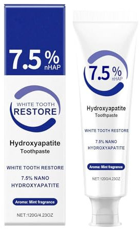 Hydroxylapatit Zahnpasta Ohne Fluorid 7.5% - Zahnpflege Polierpaste Zähne, Zähne Aufhellen Zahnschmelz Stärken, Fluoridfrei Für Frischen Atem & Effektive Zahnrestauration, 120g (1)