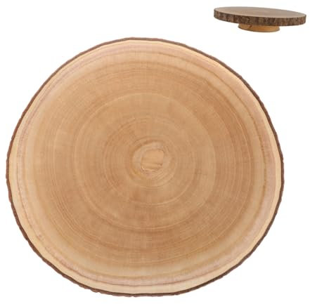 PRETYZOOM Redonda De Madera Soporte De Cupcakes Exhibición De Soporte Para Tarteras