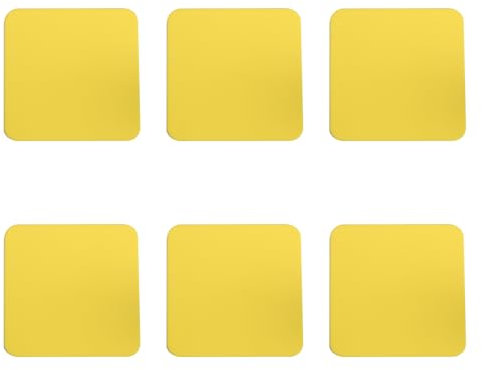 6 PCS Yellow Cup Coasters, 100x100x2MM Silicone Cup Mats, Square Coasters, Heat Resistant Table Protector
