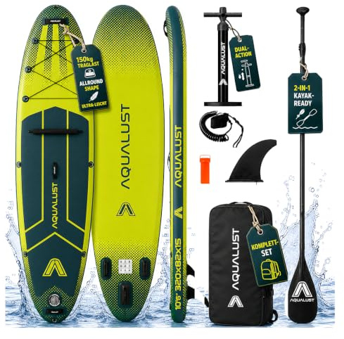 Aqualust SUP Board Kinder Standup Paddle Set aufblasbar Stand Up Paddling