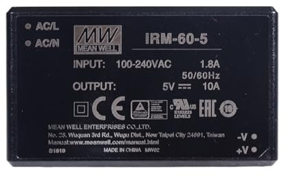QTAZMJPB 1 Uds. IRM-60 Serie IRM-60-12 Fuente de alimentación conmutada IRM-60-24 módulo 60W 12V/24V AC-DC subminiatura 5V15V48V Tipo Terminal(IRM-60-12)