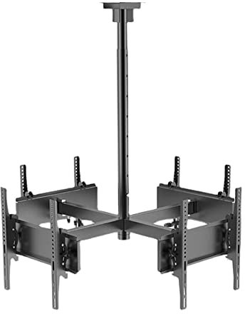 Supporto da soffitto regolabile inclinabile e girevole per TV LCD, telaio girevole a 360 gradi, supporta più schermi, ideale per televisori da 30 a 50 pollici