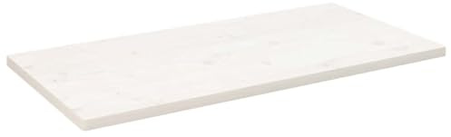 Frdhee Tischplatte Für Stehpult,Tischplatte Weiß 100x60x2,5 cm Massivholz Kiefer Rechteckig für Küche, Zuhause, Wohnzimmer, und Büro