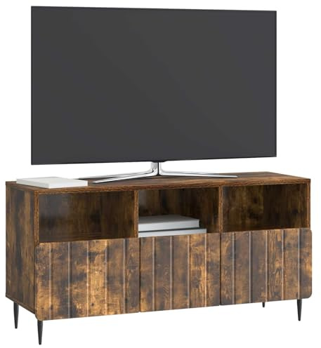 vidaXL TV-Schränk Geräucherte Eiche 102 x 34,5 x 50 cm Holzwerkstoff, Stylischer Wohnzimmer-TV-Schrank, rechteckig, praktischer Stauraum, modernes Möbelstück, funktionale Medien-Einheit