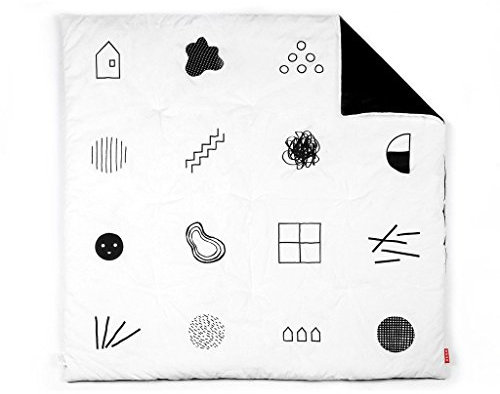 Deuz Baby-Spieldecke & Krabbeldecke aus Bio-Baumwolle Graphic (100x100) in Weiss/schwarz